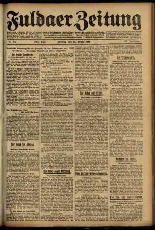 Erste Ausgabe vom Freitag, den 17. März 1916.