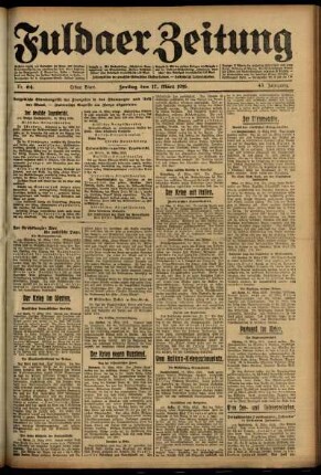 Erste Ausgabe vom Freitag, den 17. März 1916.
