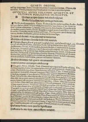 Opusculi Huius Volumen Quartum Et Ultimum Foeliciter Inchoatur.