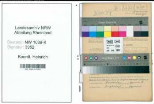 Entnazifizierung Heinrich Koerdt , geb. 18.10.1891 (Buchhaendler)