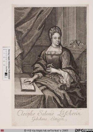 Bildnis Cleophe Salome Löscher, geb. Sittig