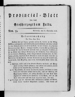 Num. 39, Ausgabe vom 30. September 1818