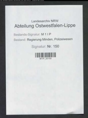 Prüfung und Aufhebung veralteter Polizeiverordnungen im Kreis Wiedenbrück