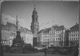 Altmarkt : Dresden-Altstadt, Altmarkt mit Germania-Denkmal, Kreuzkirche und Kaufhaus Renner von Nordwesten