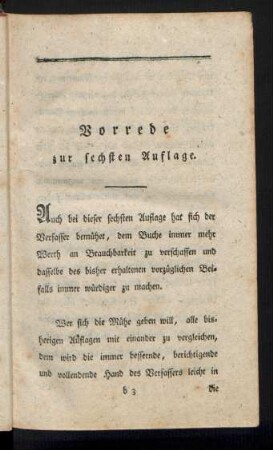 Vorrede zur sechsten Auflage.