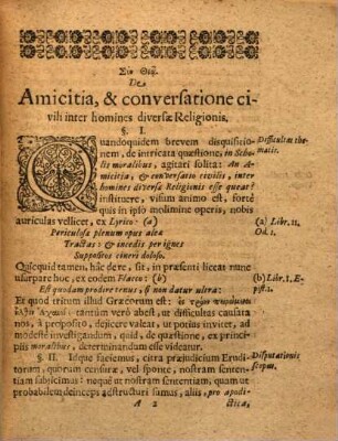 Diss. mor. de amicitia et conversatione civili inter homines diversa religionis