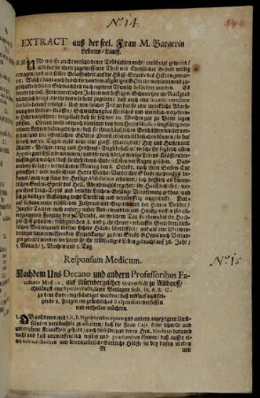 N°. 14. Extract auß der seel. Frau M. Bargerin