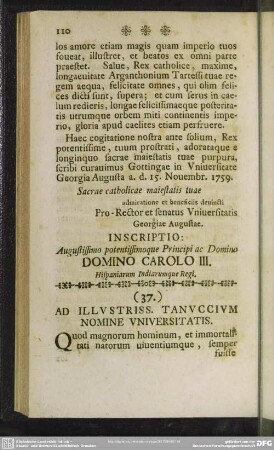 (37.) Ad Illustriss. Tanuccium Nomine Universitatis