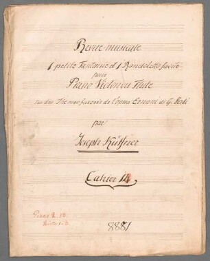 Ernani, Auswahl, arrangiert, Violine (Flöte), Klavier, op. 305. - BSB Mus.Schott.Ha 9296-2