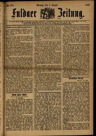 Ausgabe vom Montag, den 01. August 1887.