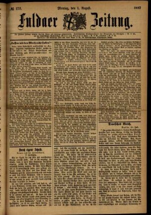 Ausgabe vom Montag, den 01. August 1887.