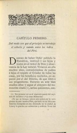 Memorias antiguas historiales y políticas del Perú