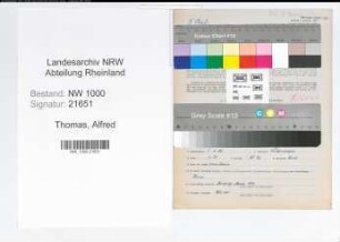 Entnazifizierung Alfred Thomas, geb. 05.02.1888 (Postobersekretaer)
