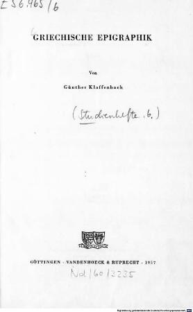Griechische Epigraphik