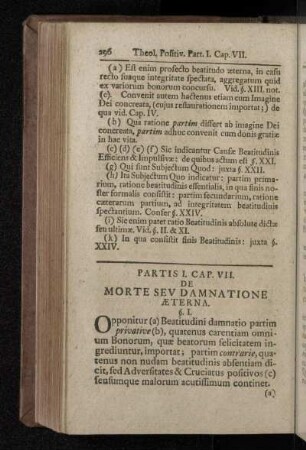 Partis I. Cap. VII. De Morte Sev Damnatione Æterna.