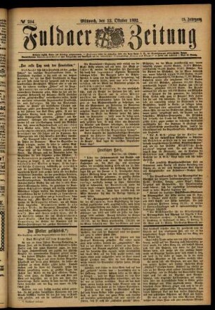 Ausgabe vom Mittwoch, den 12. Oktober 1892.