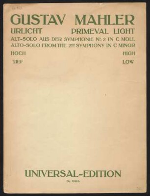 Urlicht : Alt-Solo aus der Symphonie No. 2 in C moll