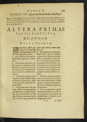 Altera Primae Partis Particula. De Epulo.