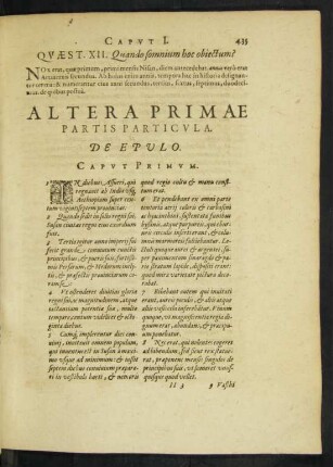Altera Primae Partis Particula. De Epulo.