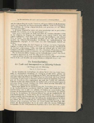 Die Bestandsaufnahme der Zunft- und Innungsarchive in Schleswig-Holstein