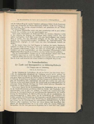 Die Bestandsaufnahme der Zunft- und Innungsarchive in Schleswig-Holstein