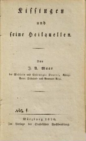 Kissingen und seine Heilquellen