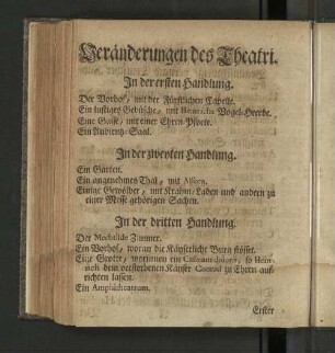Veränderungen des Theatri.