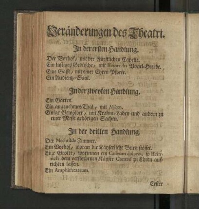 Veränderungen des Theatri.