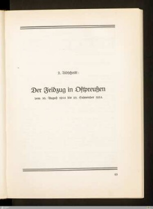 2. Abschnitt: Der Feldzug in Ostpreußen