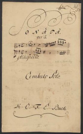 Sonaten; cemb; e-Moll; H 339; Wq n.v. 27