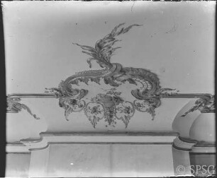 Potsdam, Neues Palais, Unteres Fürstenquartier, Tamerlanzimmer, R.: 165, Decke über dem Kamin.