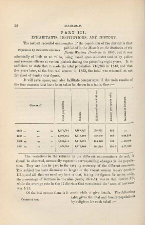 Part III: Inhabitants, institutions, and history