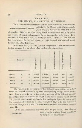 Part III: Inhabitants, institutions, and history