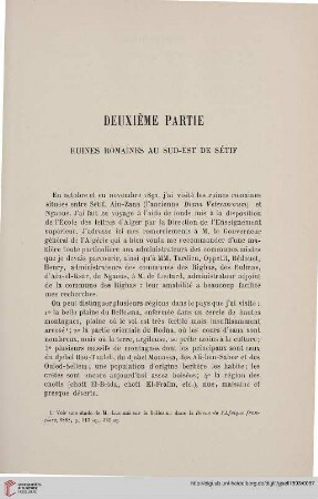 Deuxième partie: Ruines romaines au sud-est de Sétif