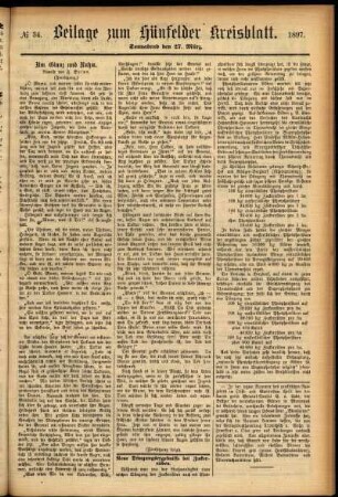 Zweite Ausgabe vom Samstag, den 27. März 1897.