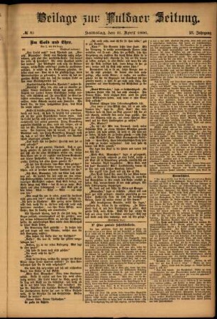 Zweite Ausgabe vom Samstag, den 11. April 1896.