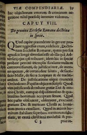 Caput VIII. De genuina Ecclesiae Romanae doctrina in specie