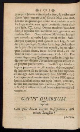 Caput Quartum. exponit An quis doceat Legem Discipulum, qui minus honestus
