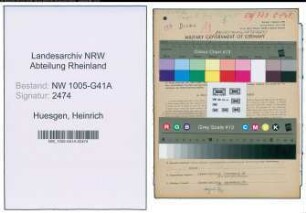 Entnazifizierung Heinrich Huesgen , geb. 09.07.1903 (Polizeibeamter)