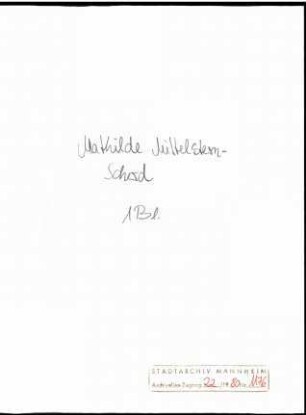 Mittelsten-Scheid, Mathilde, Barmen, an Wichert