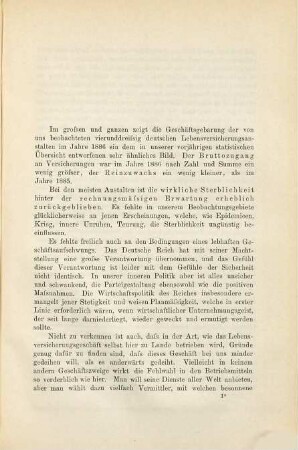 Zustand und Fortschritte der deutschen Lebensversicherungs-Anstalten im Jahre 1886