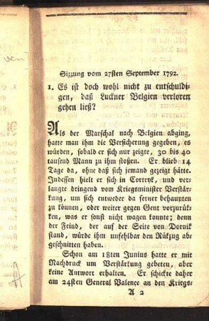 Sitzung vom 27sten September 1792