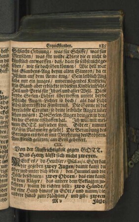 CIX. Von der Auffrichtigkeit gegen GOTT. Das Herz lässt sich nicht zweyen.