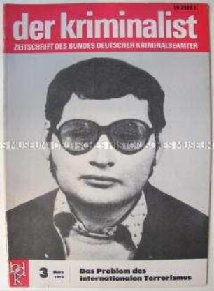 Fachzeitschrift "der kriminalist" mit einem Porträt des Terroristen "Carlos" auf dem Titelblatt