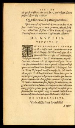 De Nuptiis. Titulus. X.