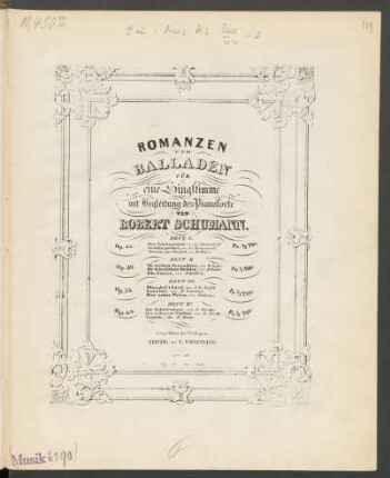 H. 2: Romanzen und Balladen für eine Singstimme mit Begleitung des Pianoforte