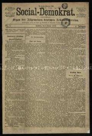 Sozialdemokratische Zeitung. 4. Jahrgang 1876