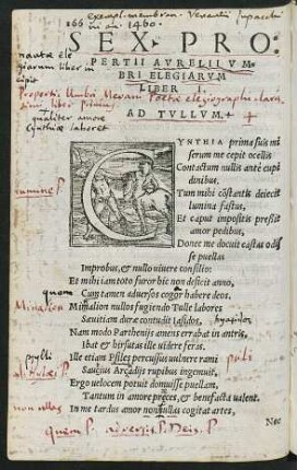 Sex. Propertii Aurelii Umbri Elegiarum Liber I.