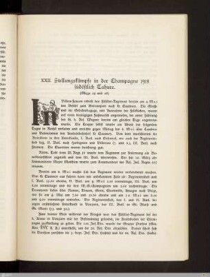 XXII. Stellungskämpfe in der Champagne 1918 südöstlich Tahure