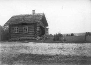 Blockhütte, wahrscheinlich in Estland